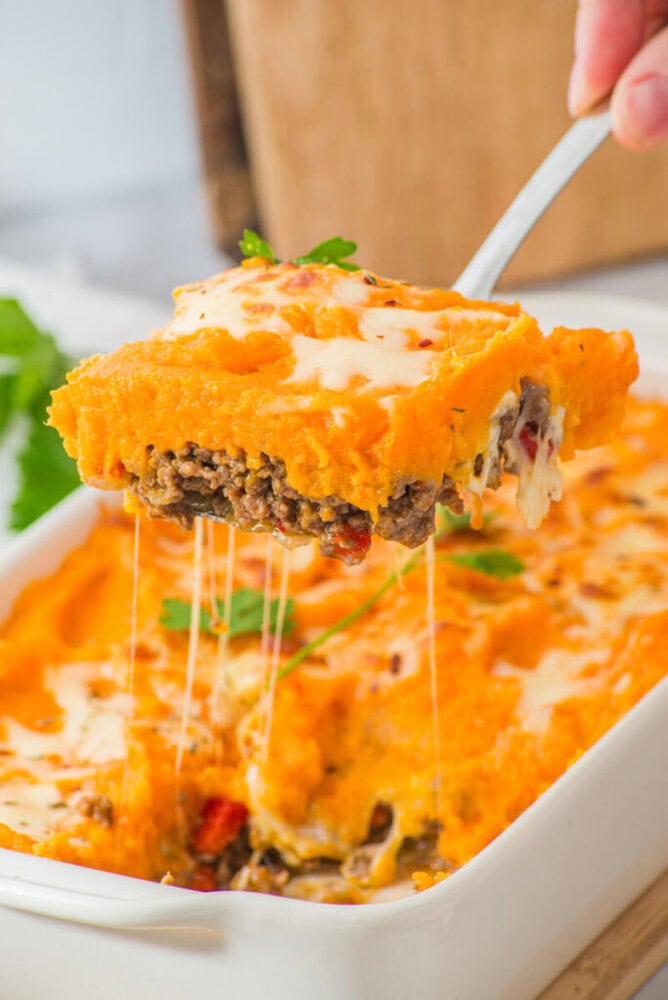 Sweet Potato Ground Beef Casserole