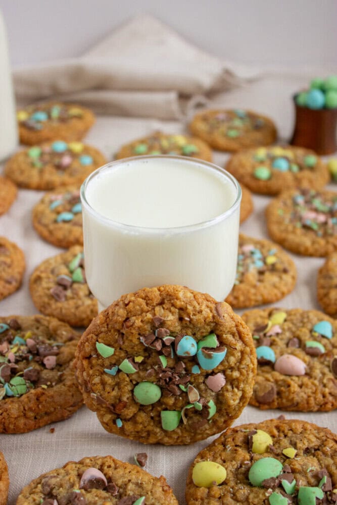 Cookie and Milk with Colorful Sprinkles.