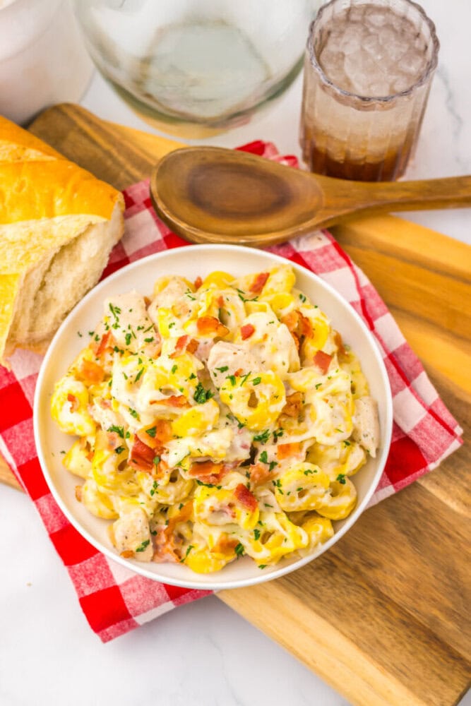 Sheet Pan Chicken Bacon Ranch Tortellini
