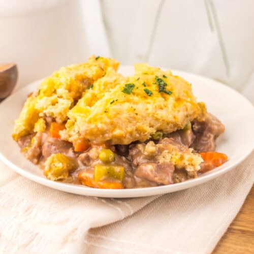 Delicious chicken pot pie with golden crust and hearty filling.